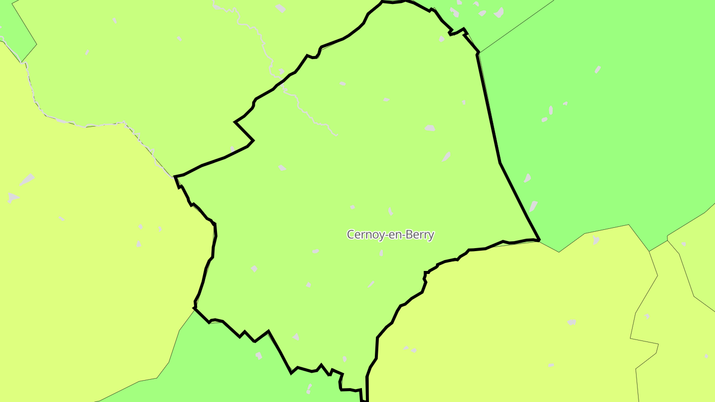 Carte des prix de l'immobilier Cernoy-en-Berry