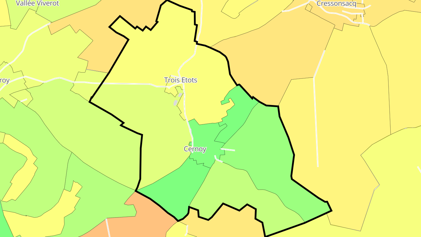 Carte des prix de l'immobilier Cernoy
