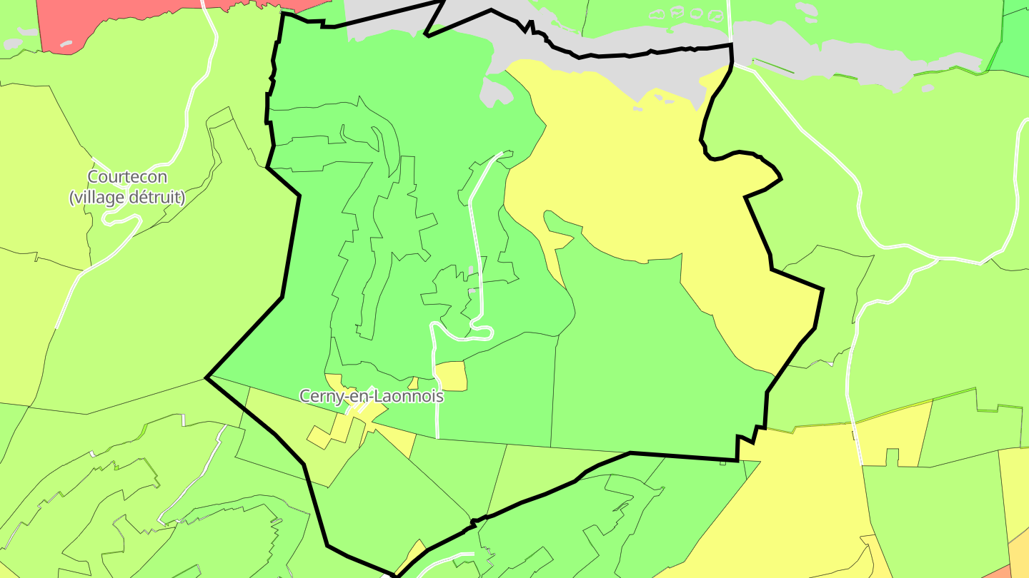 Carte des prix de l'immobilier Cerny-en-Laonnois