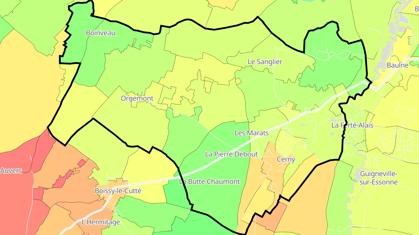 Carte des prix de l'immobilier Cerny