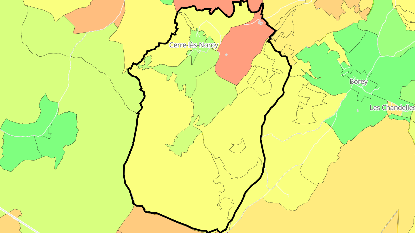 Carte des prix de l'immobilier Cerre-lès-Noroy