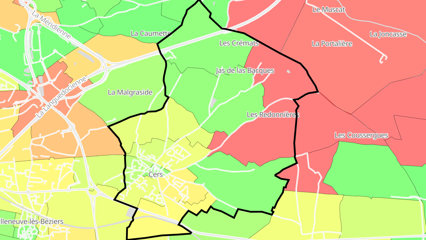 Carte des prix de l'immobilier Cers