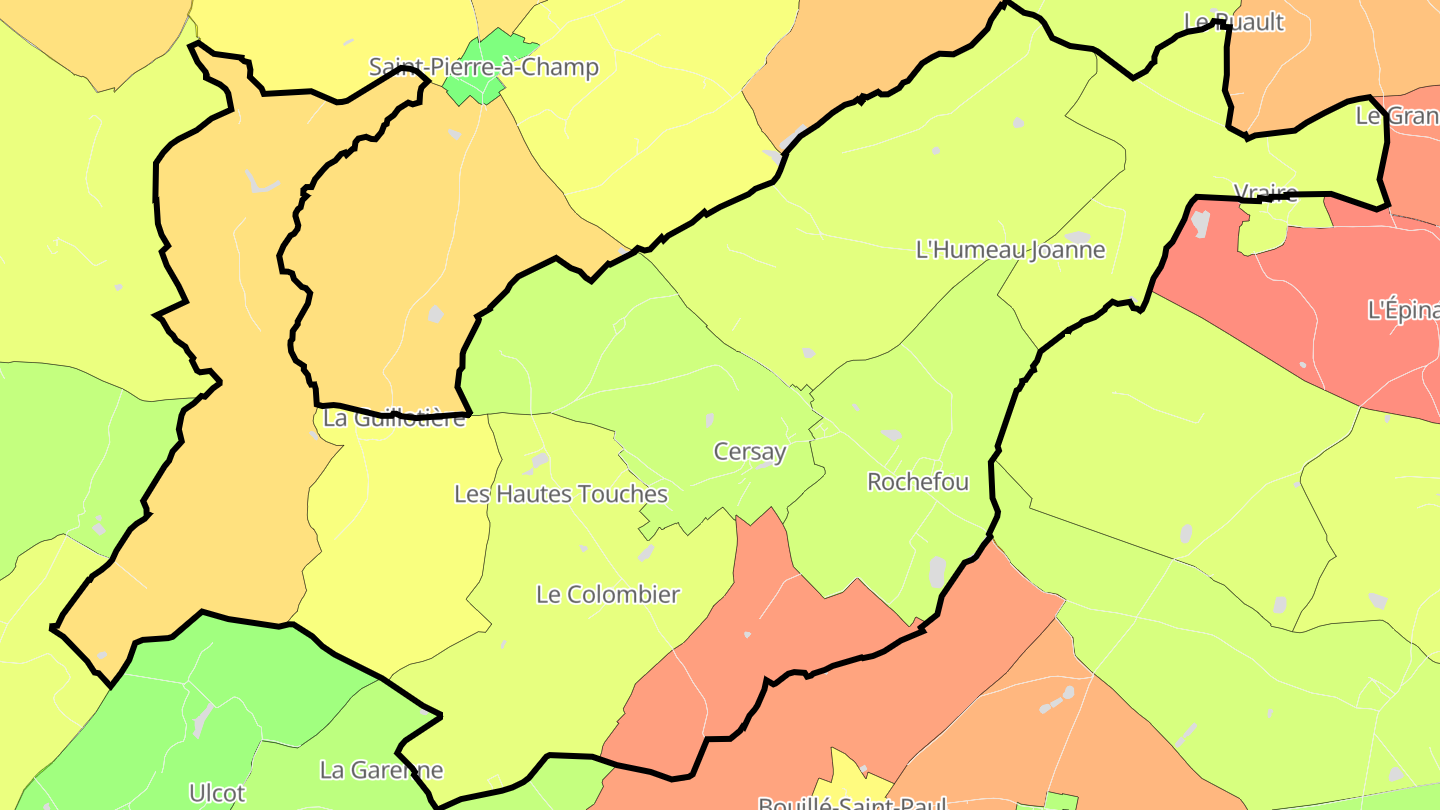 Carte des prix de l'immobilier Cersay