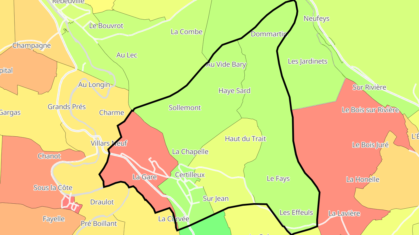 Carte des prix de l'immobilier Certilleux