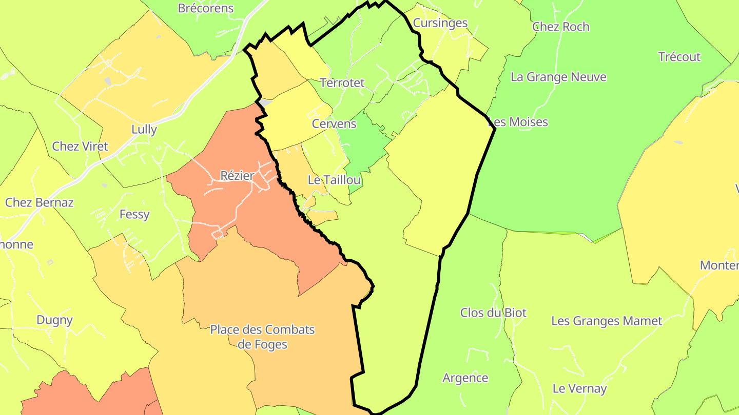 Carte des prix de l'immobilier Cervens