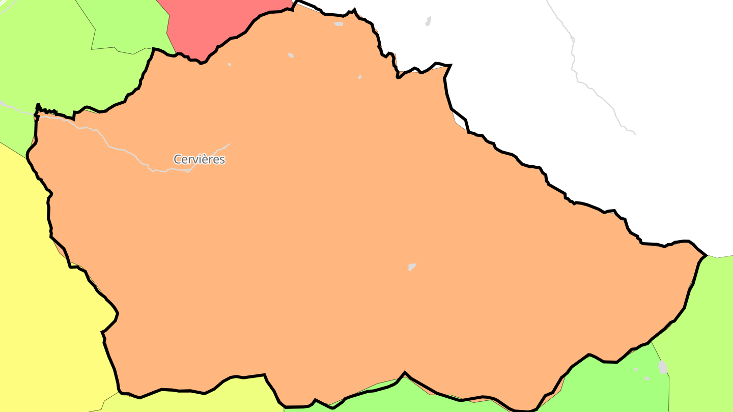 Carte des prix de l'immobilier Cervières