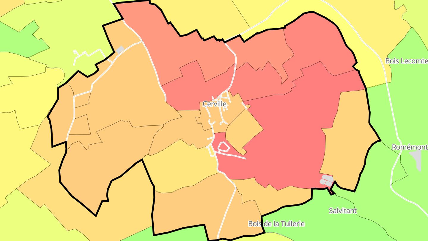 Carte des prix de l'immobilier Cerville