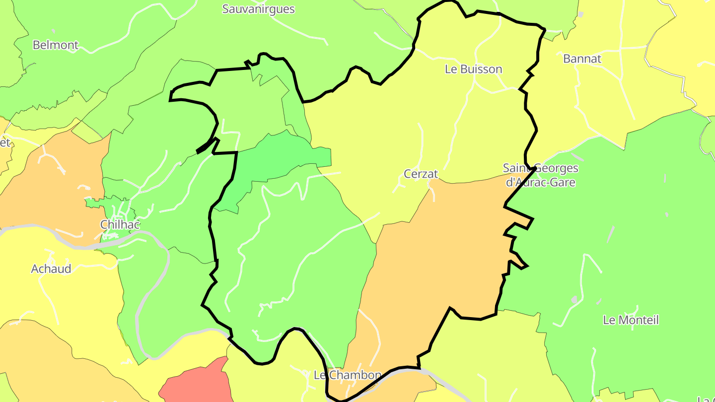 Carte des prix de l'immobilier Cerzat