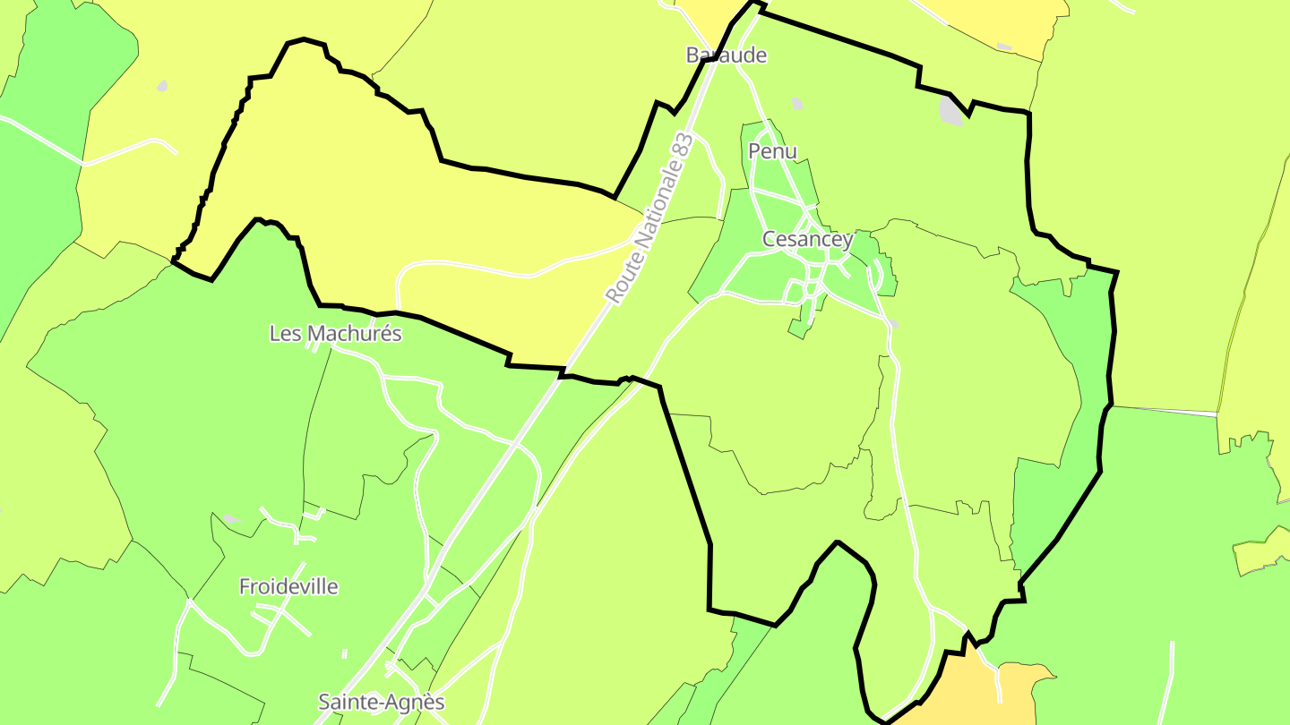 Carte des prix de l'immobilier Cesancey