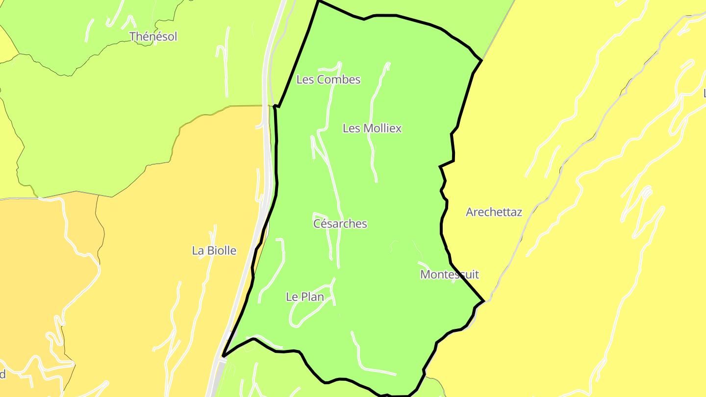 Carte des prix de l'immobilier Césarches
