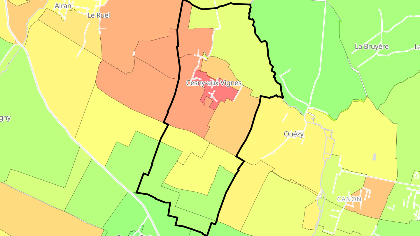 Carte des prix de l'immobilier Cesny-aux-Vignes