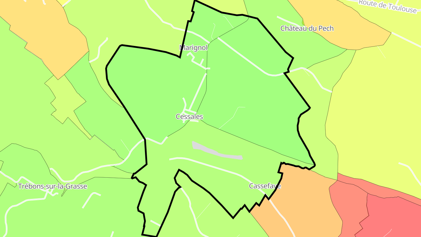 Carte des prix de l'immobilier Cessales