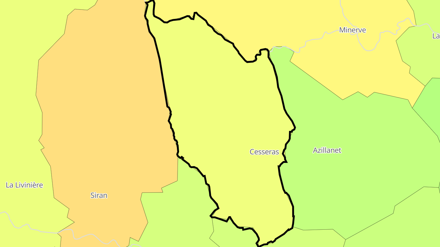 Carte des prix de l'immobilier Cesseras