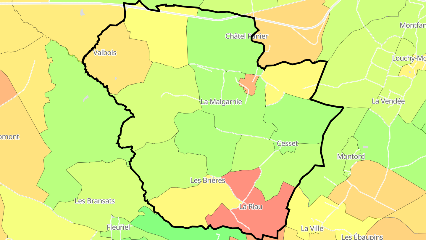 Carte des prix de l'immobilier Cesset