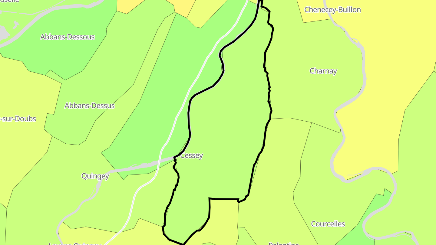 Carte des prix de l'immobilier Cessey