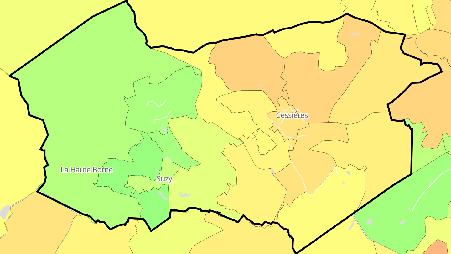 Carte des prix de l'immobilier Cessières-Suzy