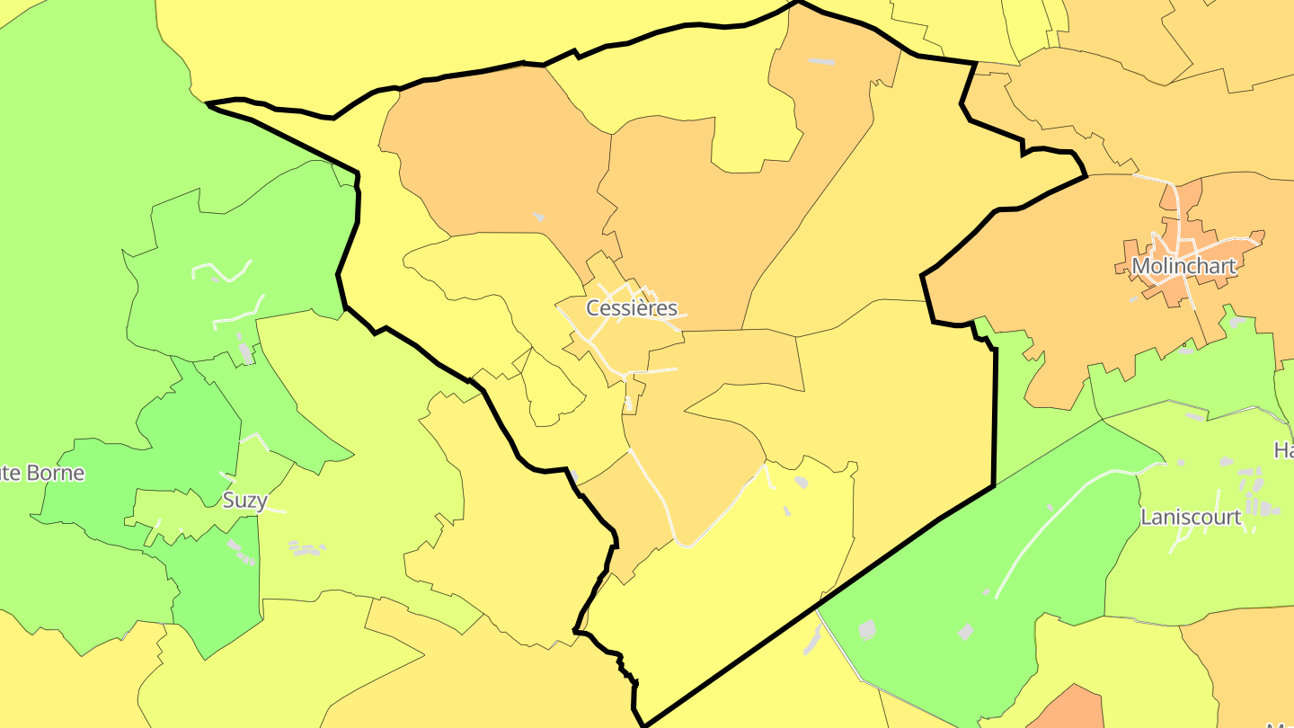 Carte des prix de l'immobilier Cessières
