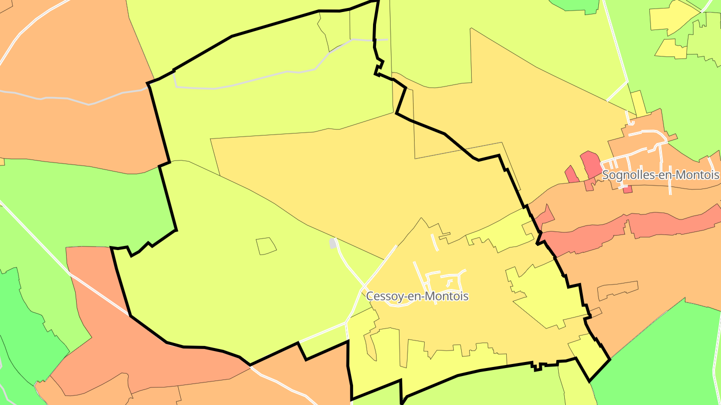 Carte des prix de l'immobilier Cessoy-en-Montois