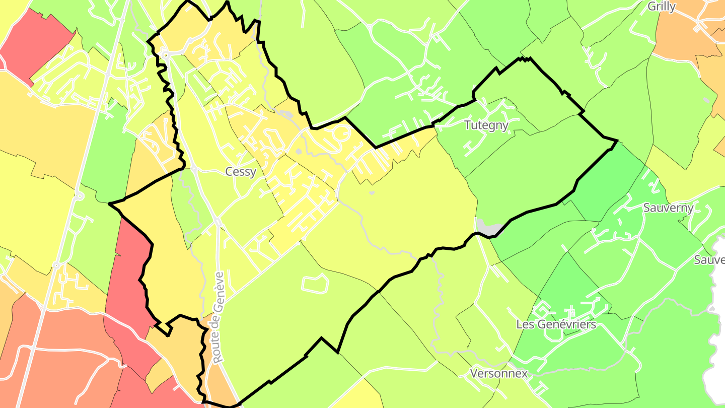 Carte des prix de l'immobilier Cessy