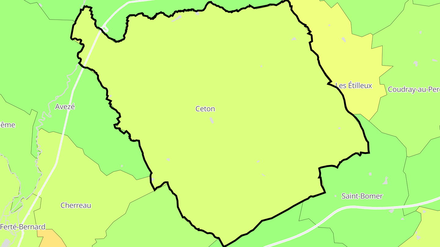 Carte des prix de l'immobilier Ceton