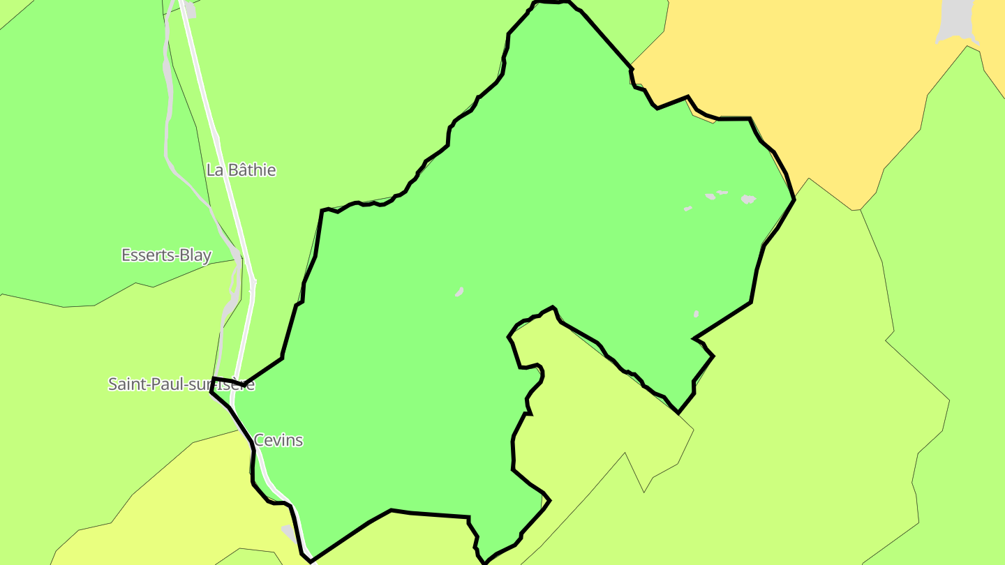 Carte des prix de l'immobilier Cevins