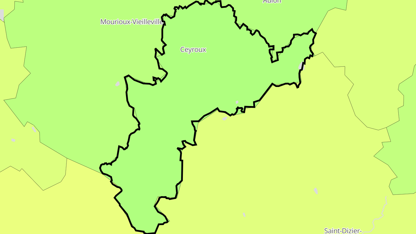 Carte des prix de l'immobilier Ceyroux