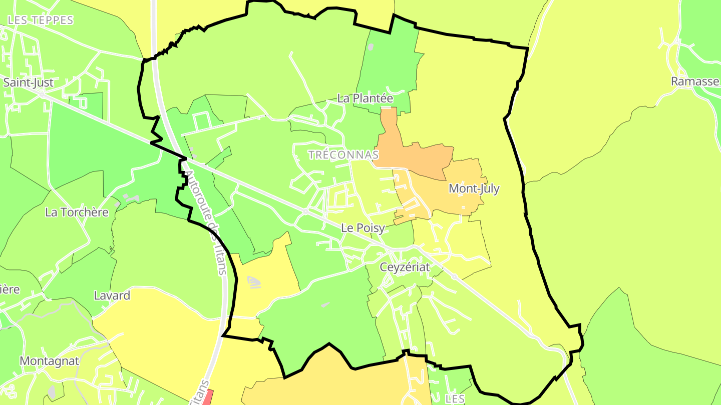 Carte des prix de l'immobilier Ceyzériat