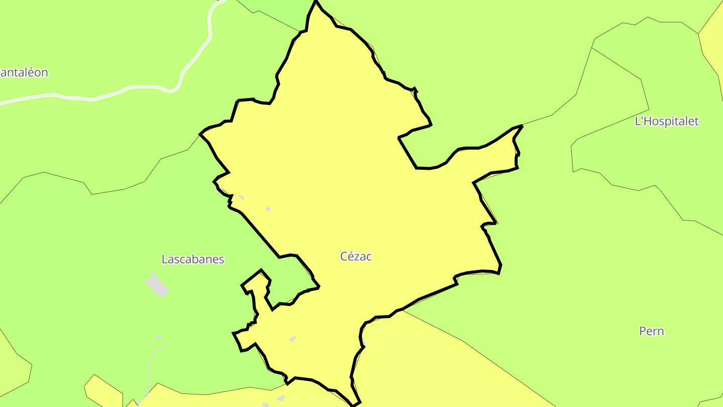 Carte des prix de l'immobilier Cézac