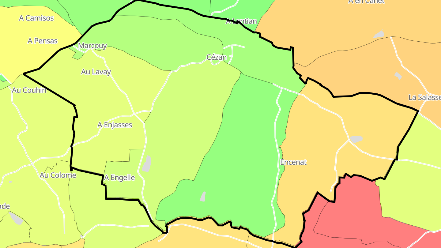Carte des prix de l'immobilier Cézan
