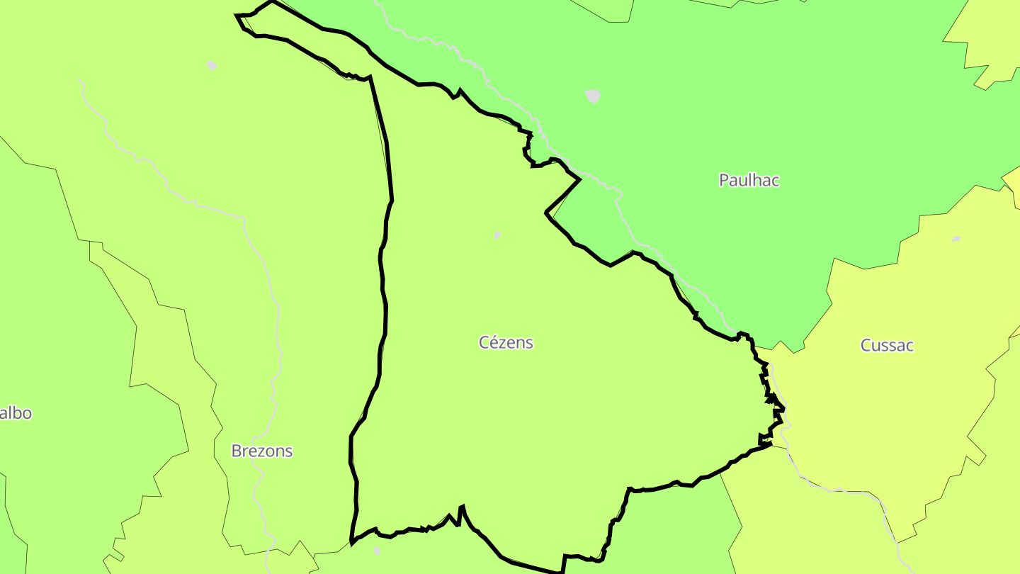 Carte des prix de l'immobilier Cézens