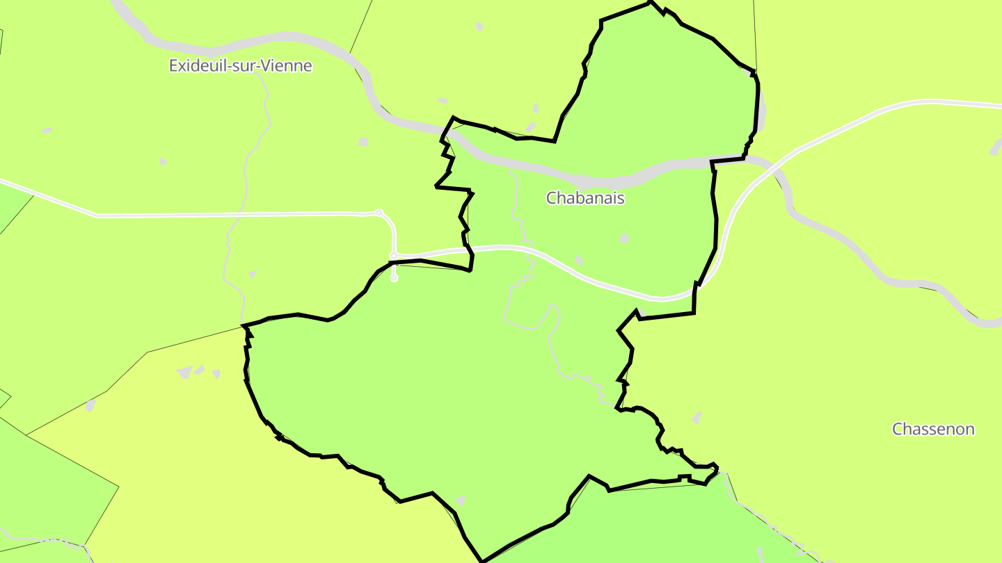 Carte des prix de l'immobilier Chabanais