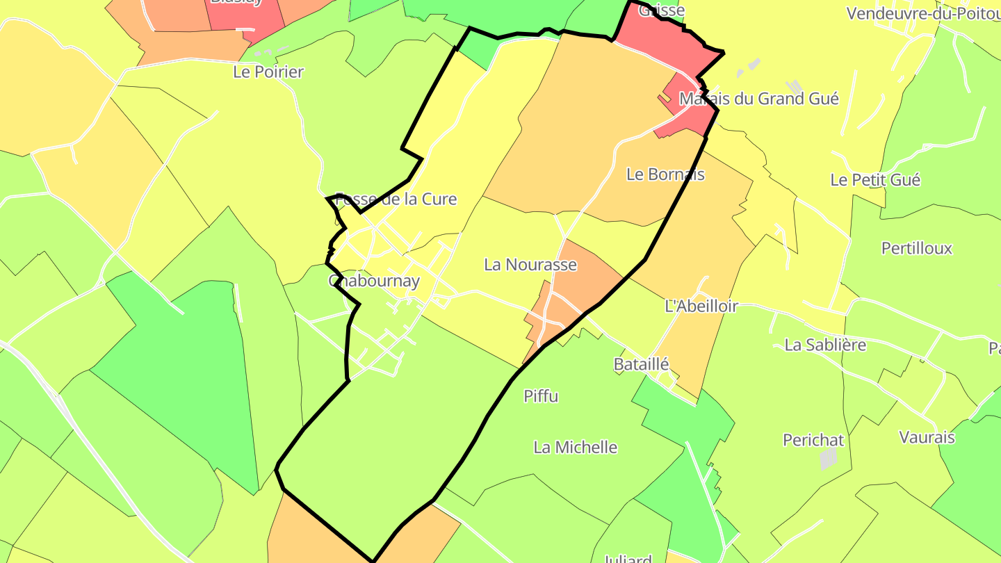 Carte des prix de l'immobilier Chabournay