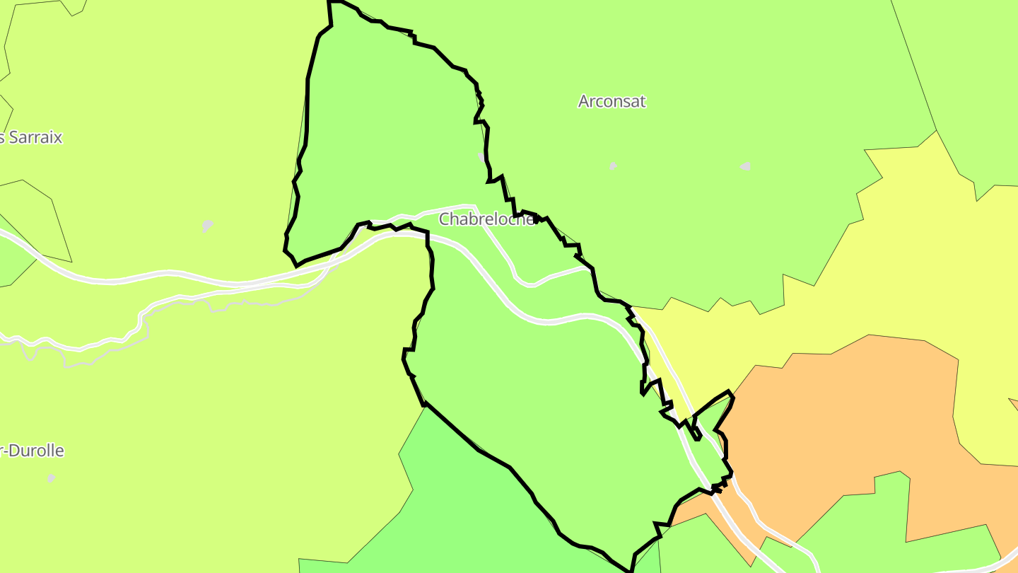 Carte des prix de l'immobilier Chabreloche
