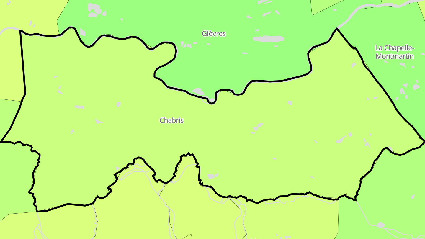 Carte des prix de l'immobilier Chabris