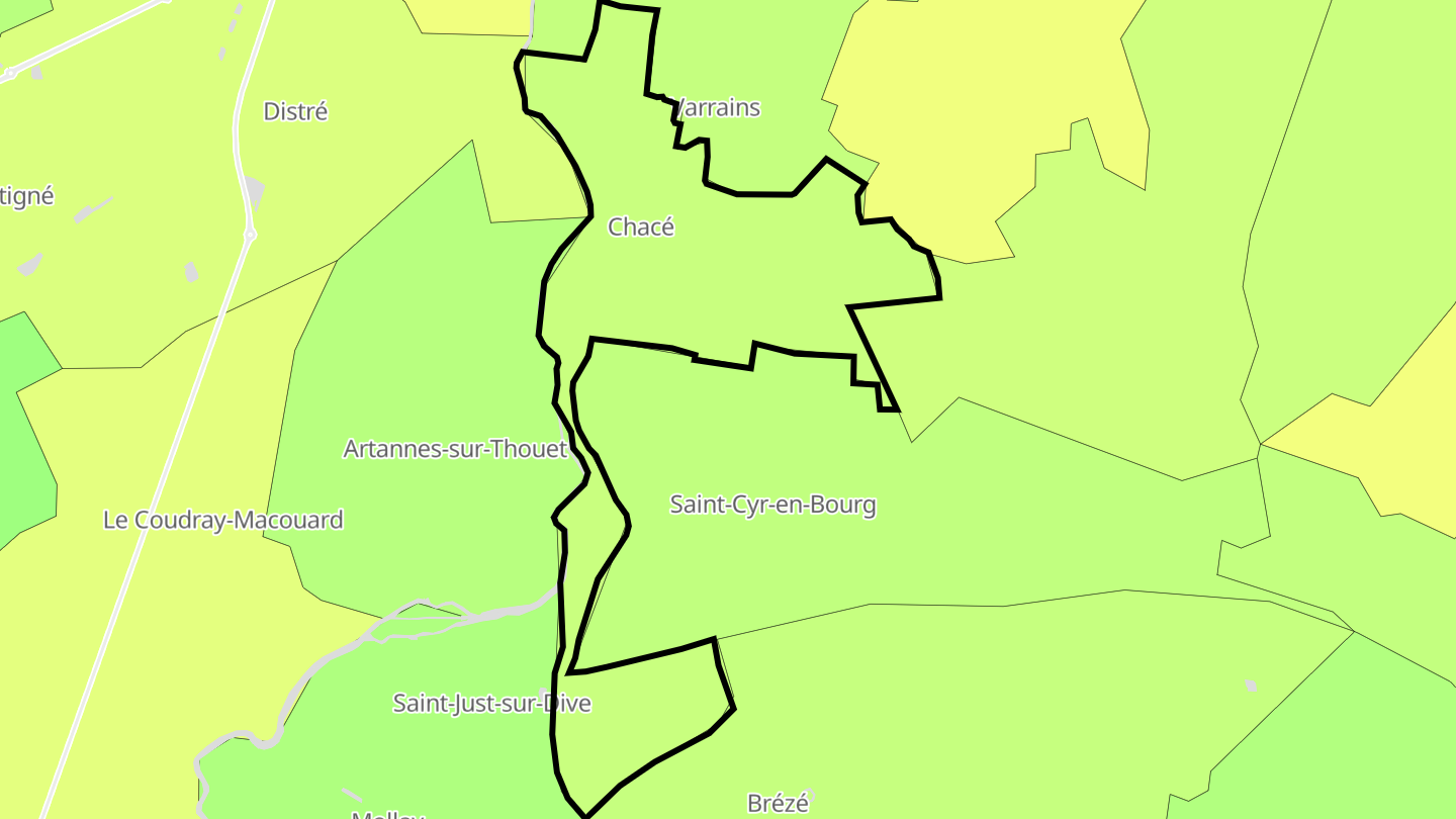 Carte des prix de l'immobilier Chacé
