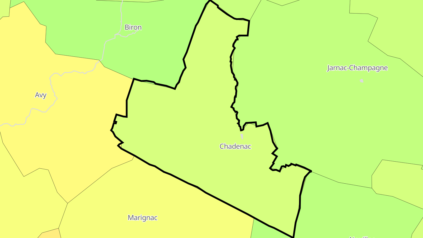 Carte des prix de l'immobilier Chadenac
