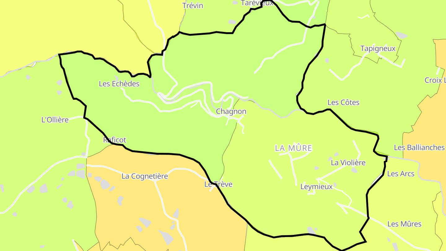 Carte des prix de l'immobilier Chagnon