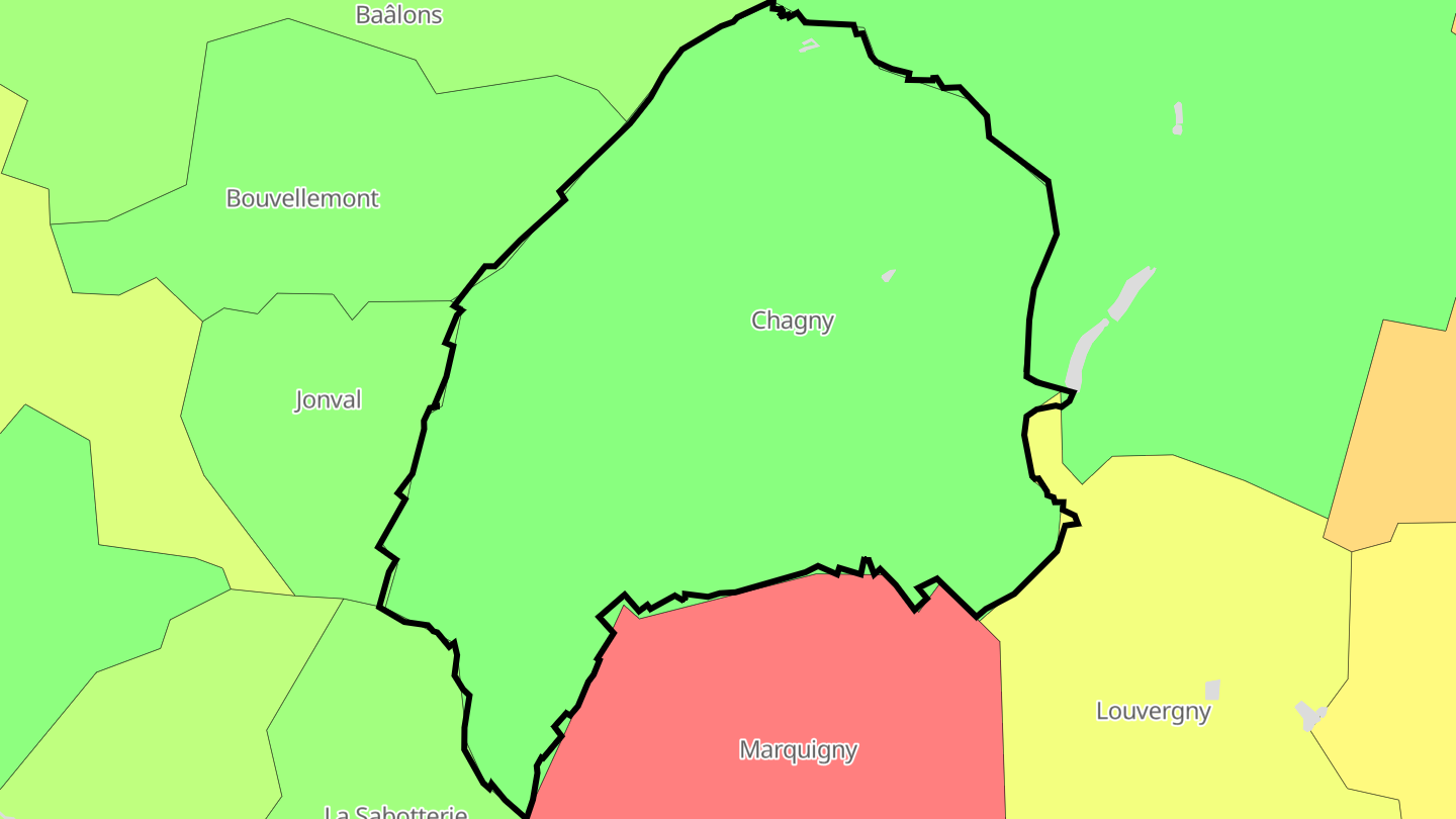 Carte des prix de l'immobilier Chagny