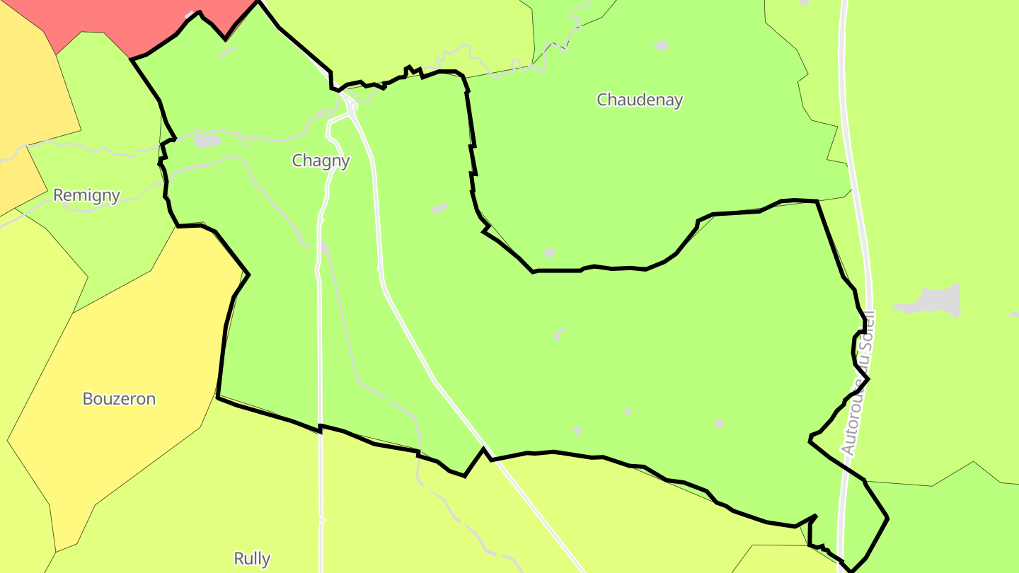 Carte des prix de l'immobilier Chagny