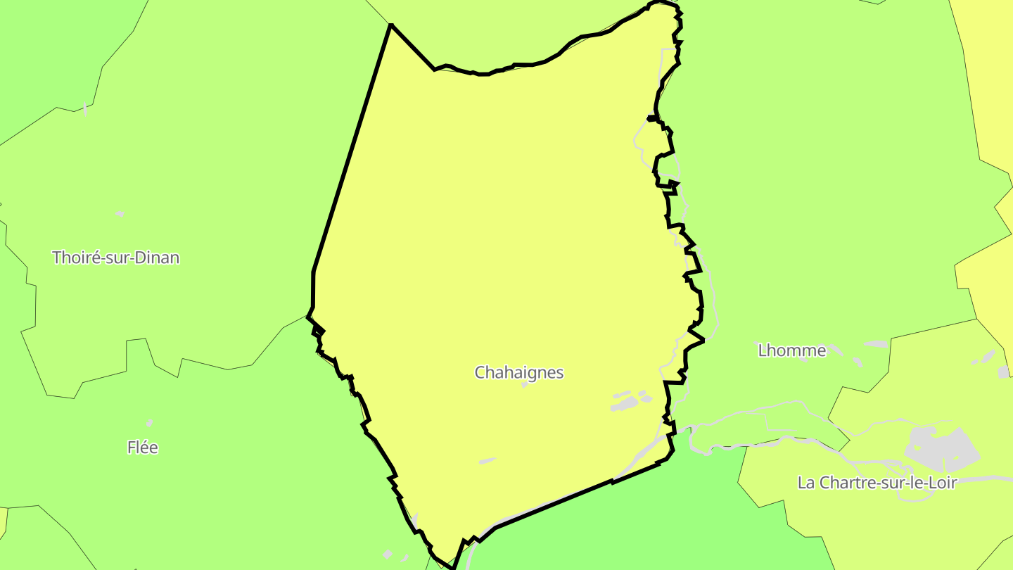 Carte des prix de l'immobilier Chahaignes