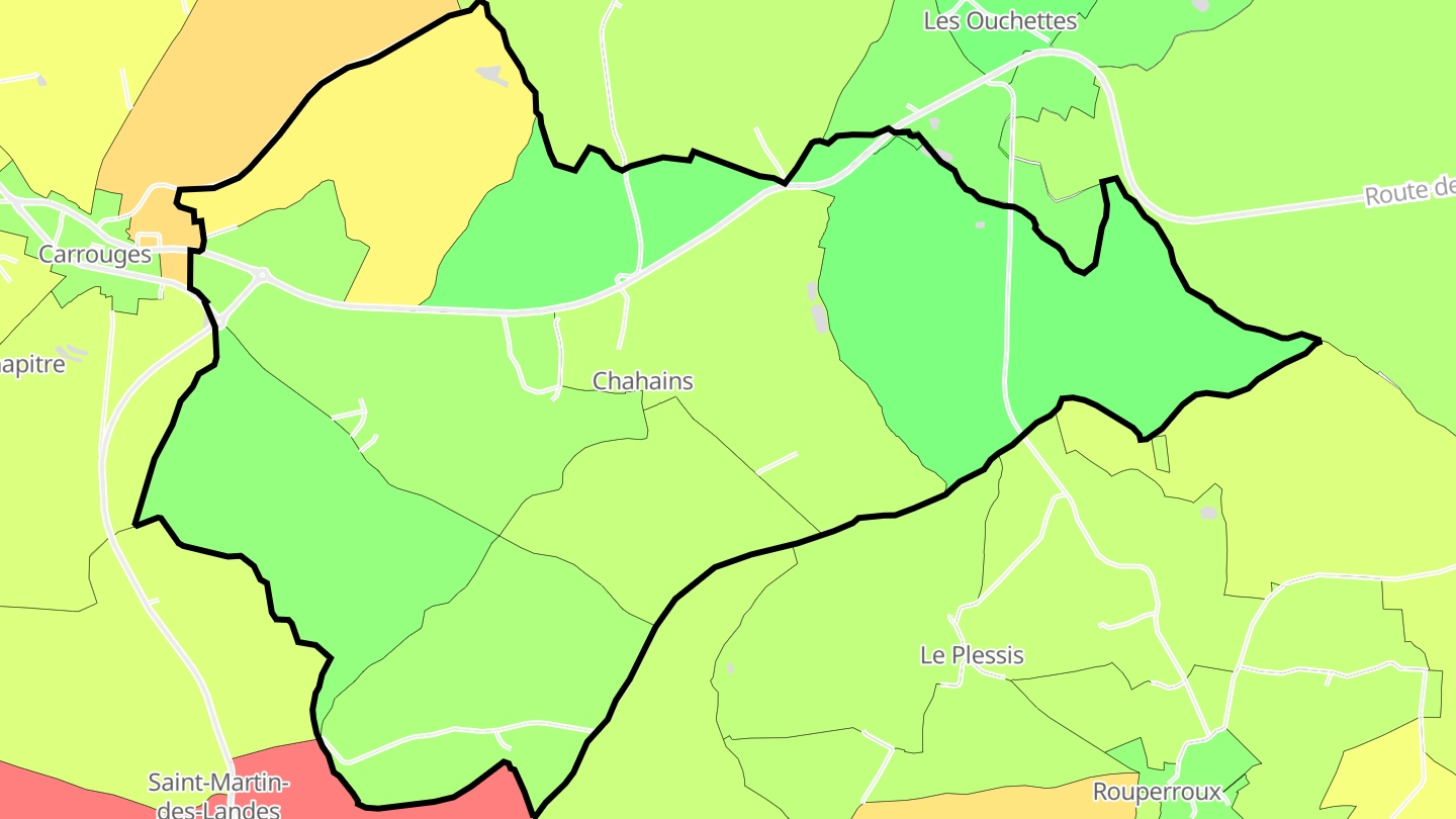 Carte des prix de l'immobilier Chahains