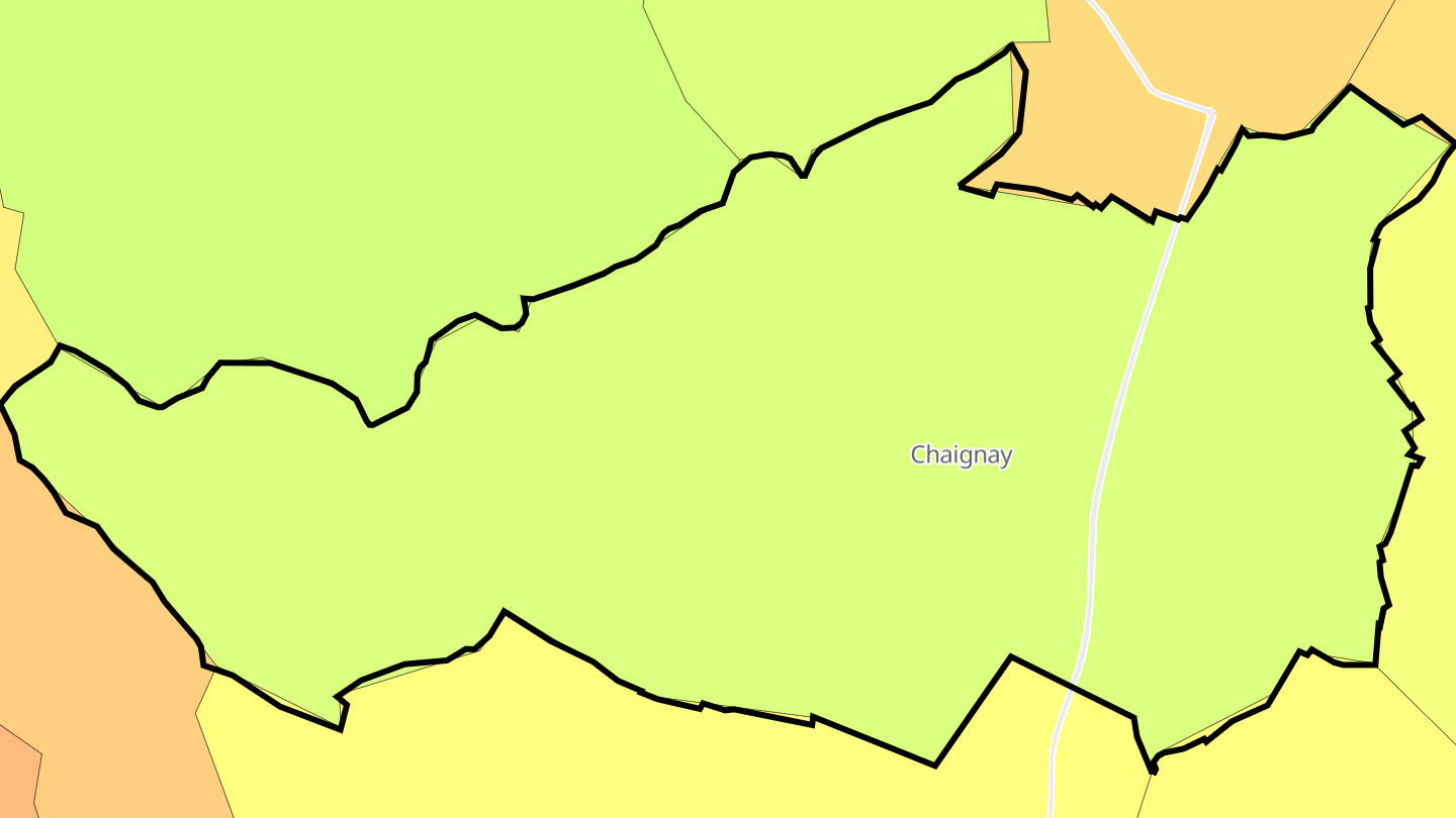 Carte des prix de l'immobilier Chaignay