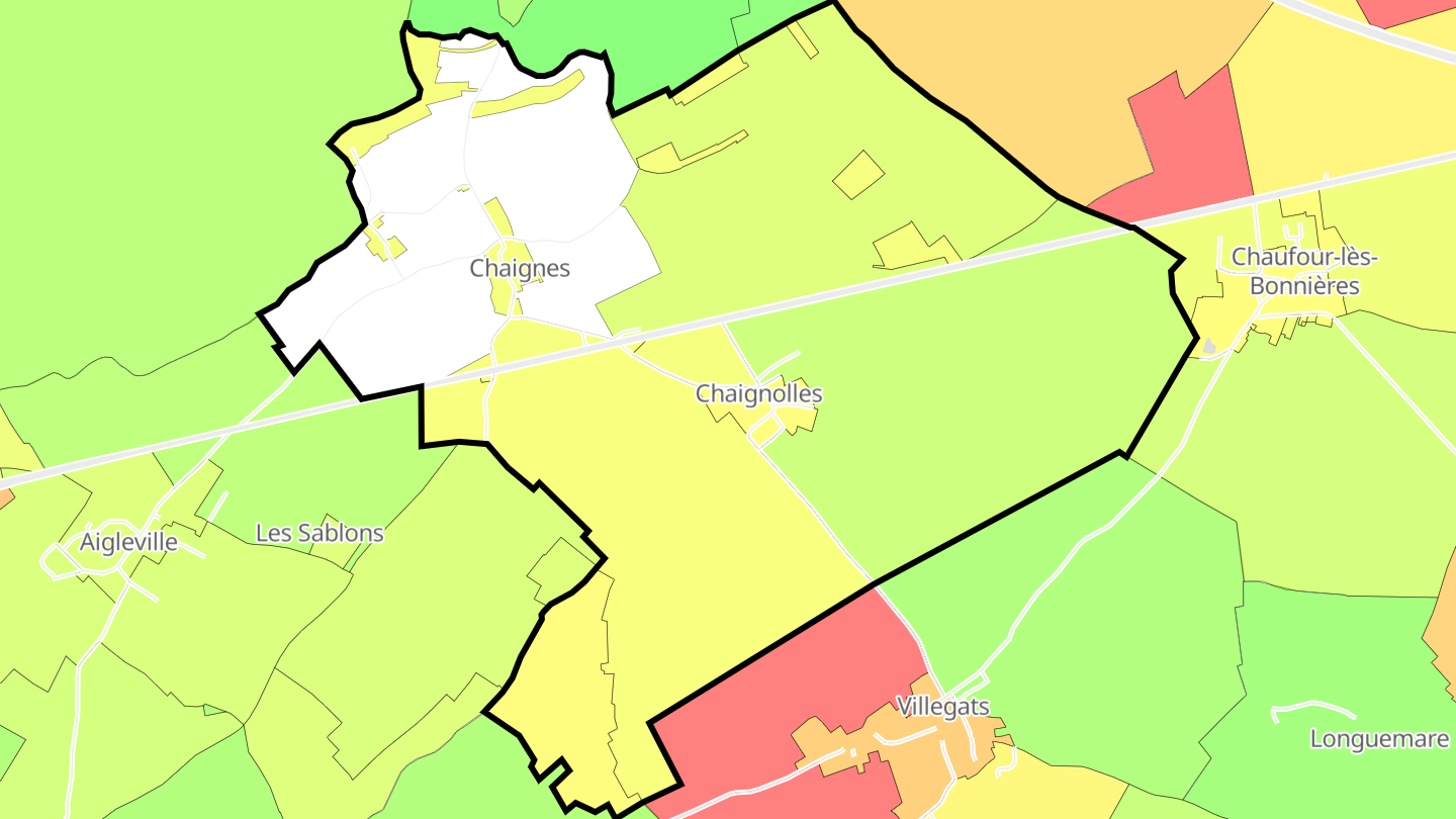 Carte des prix de l'immobilier Chaignes