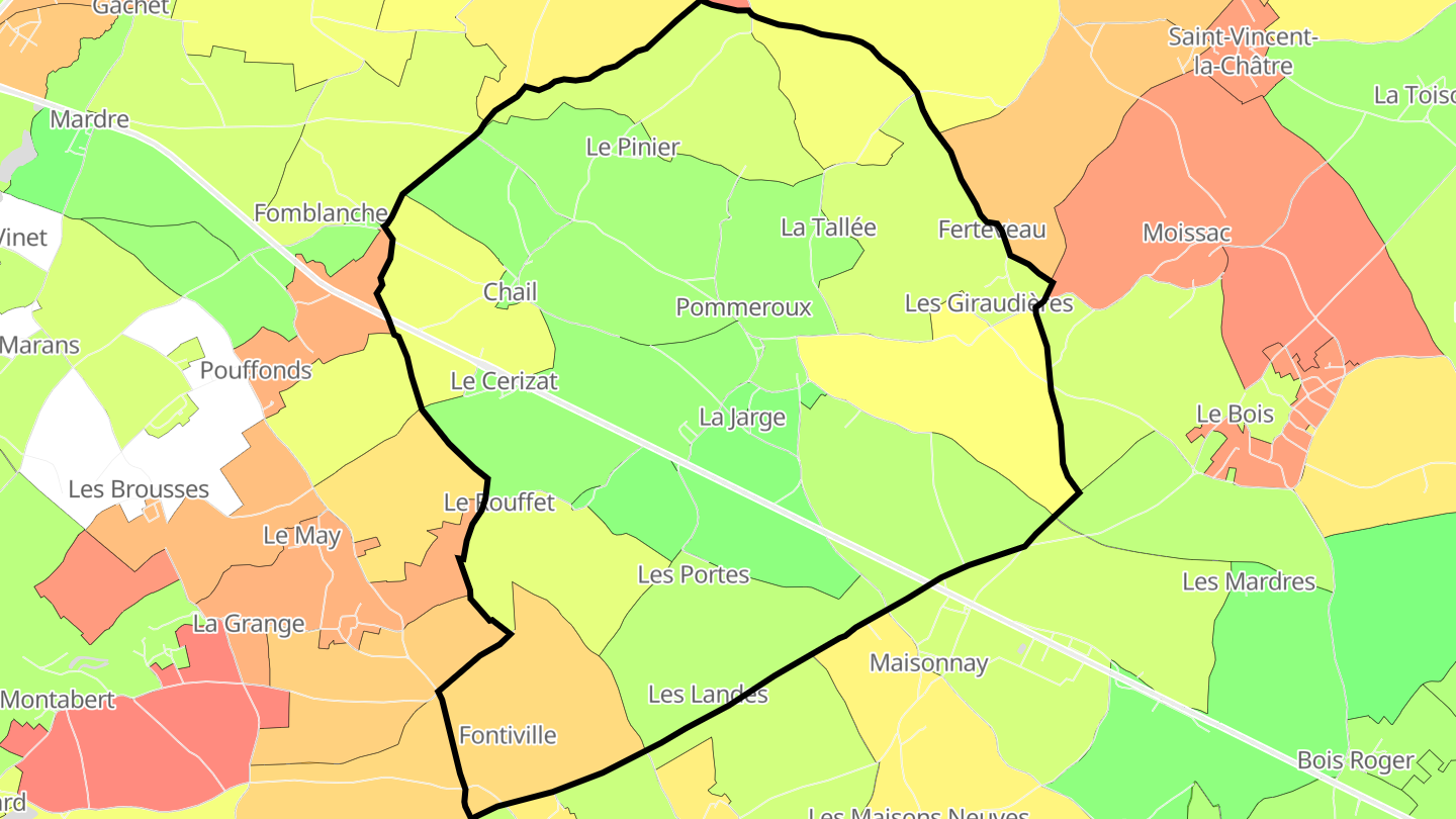 Carte des prix de l'immobilier Chail