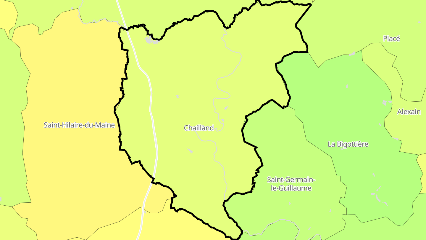 Carte des prix de l'immobilier Chailland