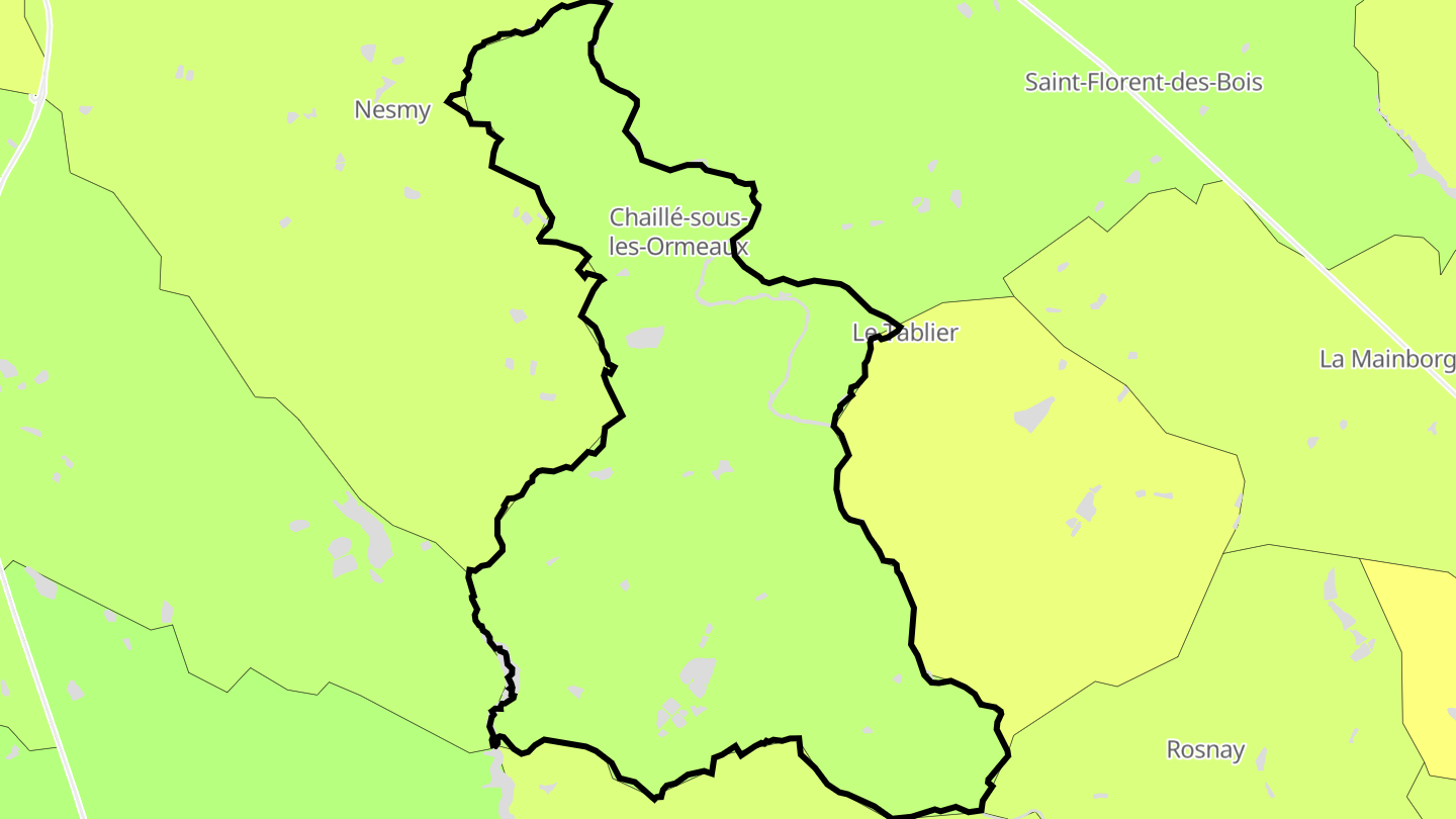 Carte des prix de l'immobilier Chaillé-sous-les-Ormeaux