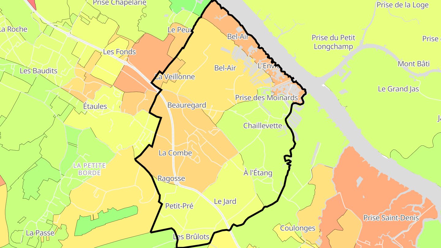 Carte des prix de l'immobilier Chaillevette