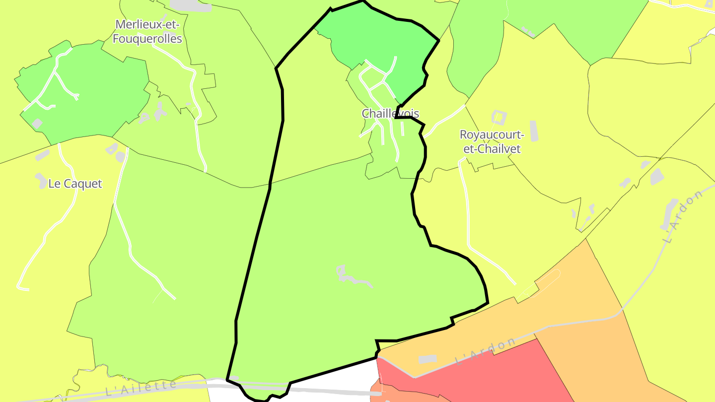 Carte des prix de l'immobilier Chaillevois