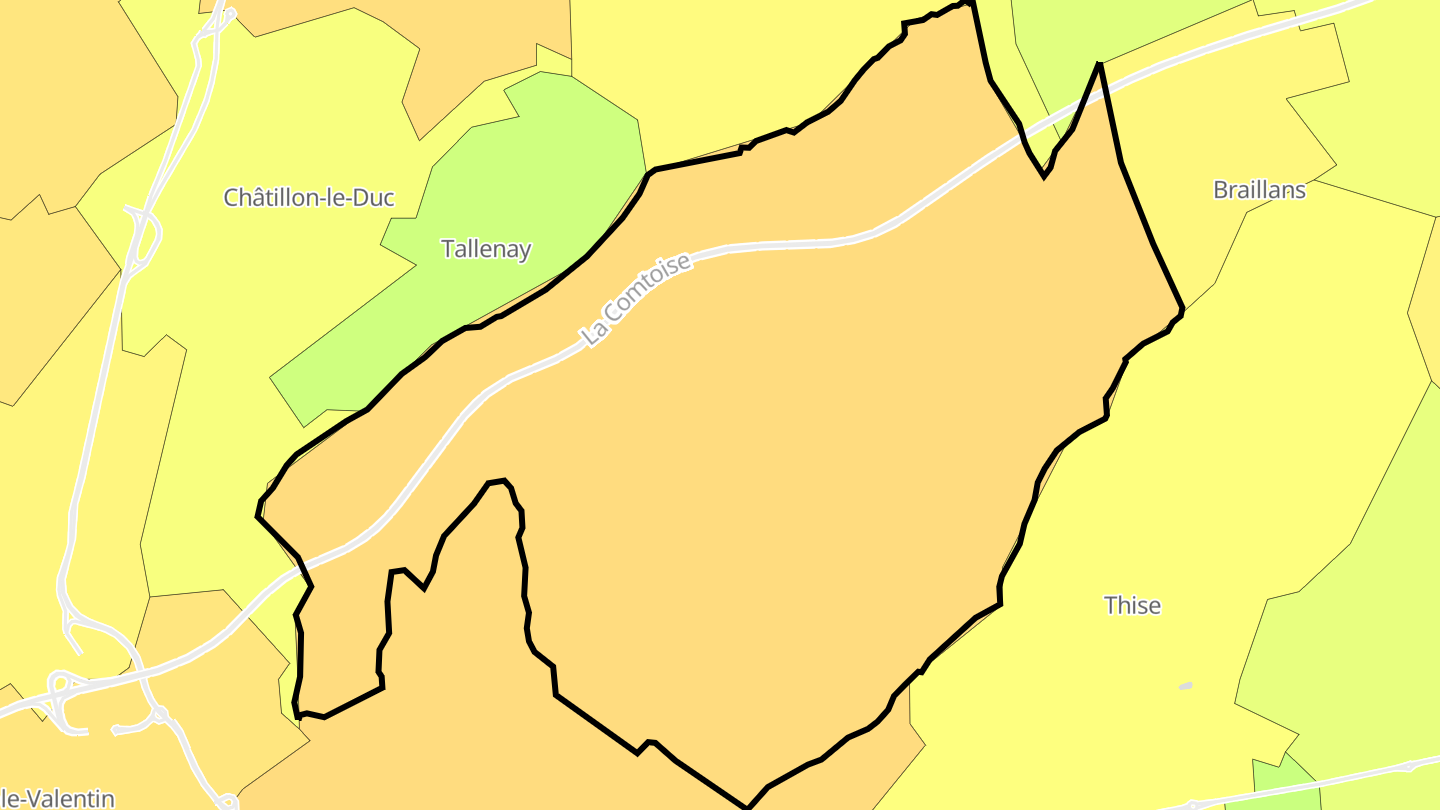 Carte des prix de l'immobilier Chailluz