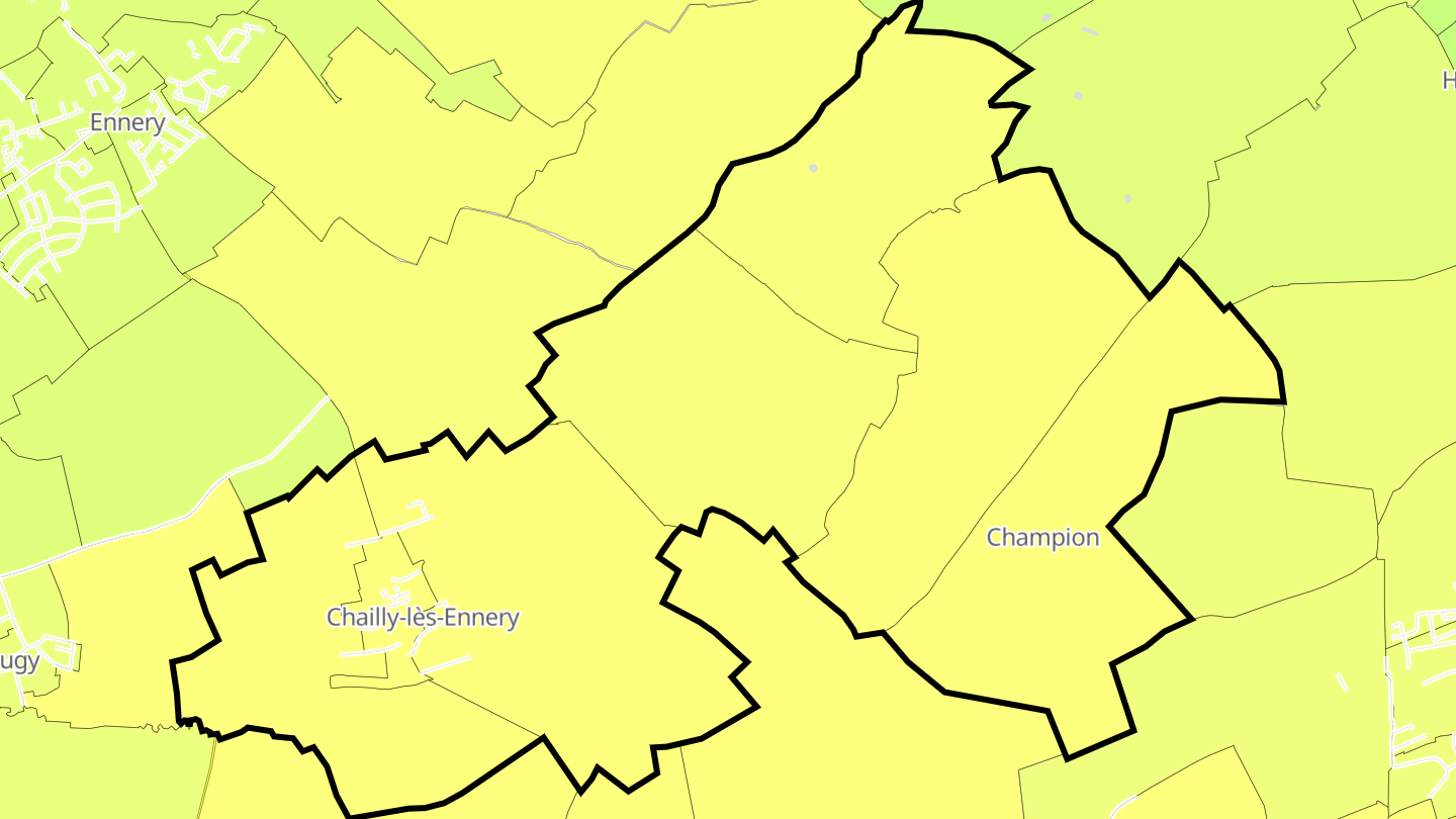 Carte des prix de l'immobilier Chailly-lès-Ennery